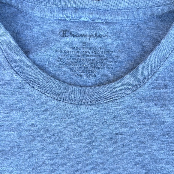 Champion Cropped Football T-Shirtin grey and navy blue | small - Picture 2 of 7